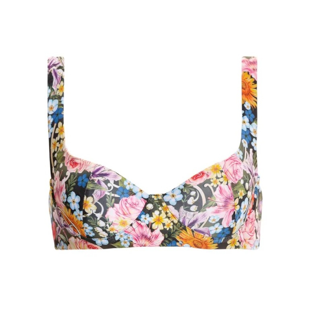 NWT AGUA BENDITA Balena Dreamin Bikini Top In Pink Floral Multi Sz S - Picture 3 of 12